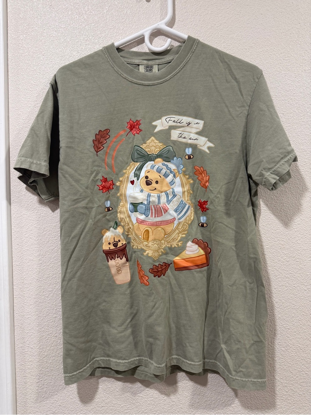Winnie the Pooh Comfort Colors Sage Green Crewneck T-Shirt